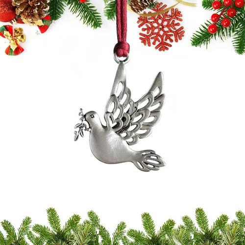 Miniatura 9 de Adornos navideños, 2024 Adorno de árbol de Navidad de peltre sólido hecho a mano de metal para colgar, artesanía DIY, coleccionables para árboles