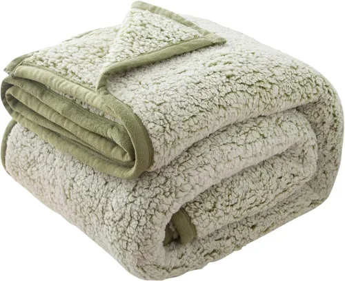 Miniatura 28 de EMME Manta de Forro Polar Sherpa Suave Reversible de Felpa Esponjosa Grande, Manta Bohemia Decorativa Cálida y Ligera para Sofá, Sillón, Dormitorio