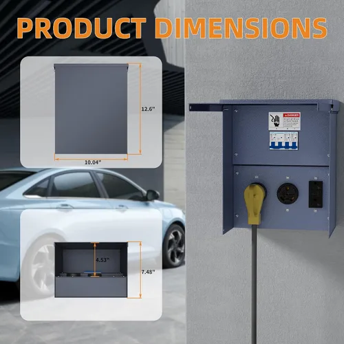 Miniatura 2 de Panel de salida de alimentación temporal resistente a la intemperie, panel eléctrico de RV precableado más grueso con toma de corriente de 20, 30