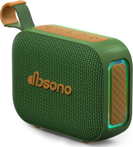 Miniatura 10 de Altavoz Bluetooth portátil resistente al agua: Sonido IPX5 HD hasta 24 horas de reproducción, emparejamiento TWS, luz LED, altavoz al aire libre