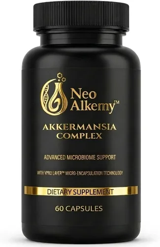 Akkermansia Suplemento probiótico – Fórmula multicepa con prebióticos, cápsulas de liberación retardada VPro® de 5 capas, barrera intestinal
