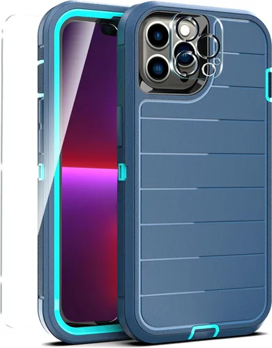 Miniatura 38 de YmhxcY Funda para iPhone 12/iPhone 12 Pro [2 Protectores de Pantalla de Vidrio Templado] Cubierta Duradera de 3 Capas A Prueba de Caídas/Funda