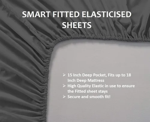 Miniatura 4 de Trend Bedding Mart TBM - Juego de 4 sábanas con fundas de almohada, 100% algodón egipcio, 1000 hilos, calidad de hotel para colchones de hasta 18