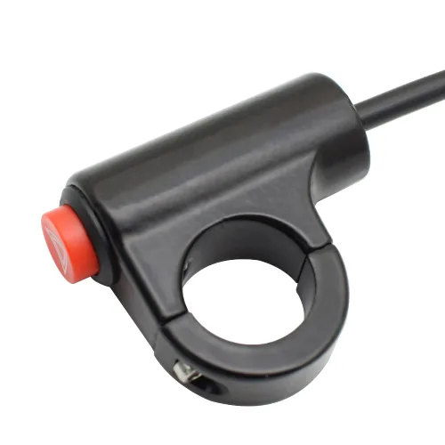 Miniatura 2 de 7/8 "motocicleta manija barra montaje peligro interruptor de botón flash luz de advertencia ON-Off manillar interruptores botón rojo aleación