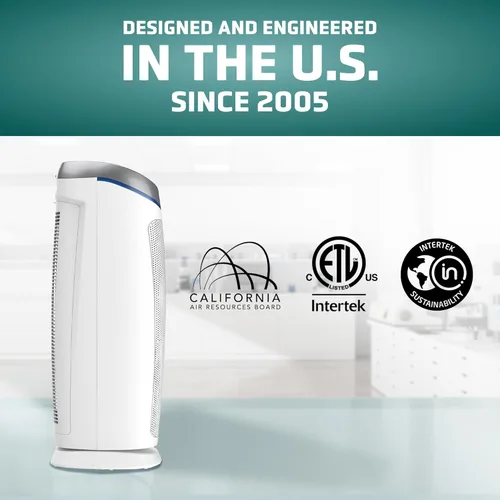 Miniatura 4 de GermGuardian Purificador de aire con filtro puro HEPA 13 para mascotas, elimina el 99.97% de los contaminantes, cubre habitaciones grandes de hasta