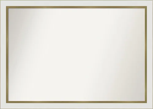 Miniatura 47 de Amanti Art Espejo de baño blanco para sobre el fregadero, 30 x 35 pulgadas, espejo de tocador rectangular estrecho de Eva de oro blanco, marco