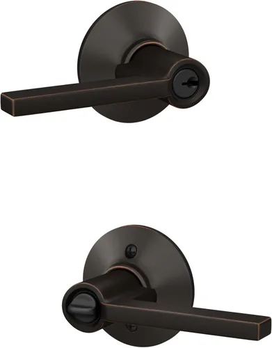 Miniatura 62 de Schlage F10 LAT 626 CEN Latitude - Manilla de puerta con moldura Century, cerradura de paso para pasillo y armario, cromo satinado