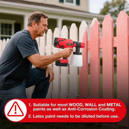 Miniatura 7 de Rociador de pintura para batería Milwaukee 18V - Pistola de espray HVLP de 600W con motor sin escobillas, botella de gran capacidad de 1000ml y 4