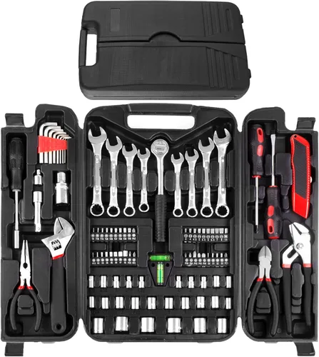 TLGREEN Juego de herramientas de 95 piezas, kit de herramientas, juego de herramientas mecánicas, caja de herramientas portátil con llave ajustable,