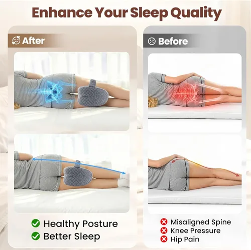 Miniatura 5 de Knee Pillow for Side Sleepers, Supportive Memory Foam Leg Pillow for Side Sleeping with Elastic Strap, Heart-Shape Pillow Between Legs for Pain