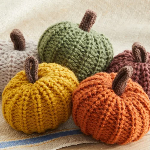 Miniatura 3 de Your Heart's Content Juego de 5 mini calabazas de punto, regalo pensativo, favorito de otoño, rellenos de cuencos de otoño, decoración de bandeja