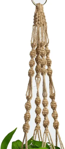 Miniatura 3 de Vpang - 2 piezas de macramé para colgar en la pared, soporte para macetas de doble nivel, cuerda de yute para decoración interior y exterior, 55
