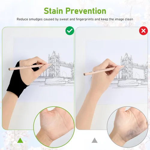 Miniatura 3 de OTraki 4 Pack Artist Drawing Gloves for Digital Tablet Paper Sketching