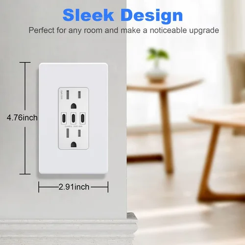 Miniatura 2 de Cubierta de Tomacorriente, Placa de Pared Decorativa sin Tornillos, Cubierta de Enchufe de Interruptor de Luz, Tamaño Estándar de 1-Gang, Blanco