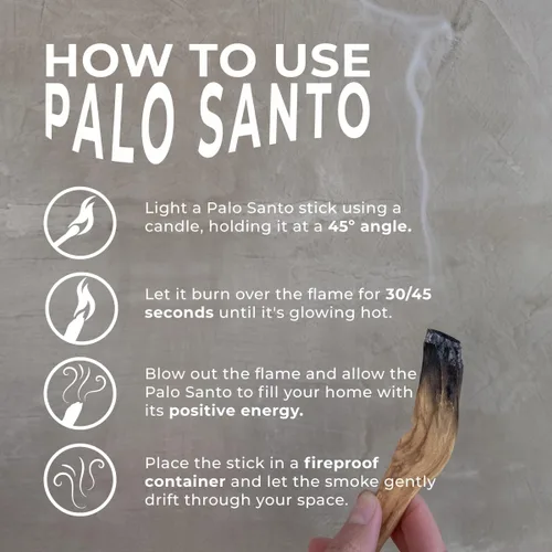 Miniatura 3 de Barra de incienso Almacura Palo Santo Premium (20), incienso para sahumado de alta resina, madera pura de palo santo certificada de Perú. Cosecha