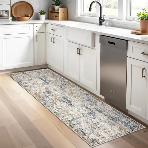 Miniatura 44 de Alfombra antideslizante lavable de 2 x 3 pies - Alfombra suave de pelo bajo para cocina, entrada y dormitorio - Tapete moderno para puerta