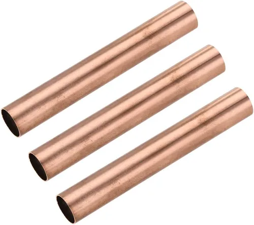 Miniatura 26 de uxcell Tubo redondo de cobre, 0.591 in OD 0.039 in espesor de pared 3.937 in longitud tubo recto tubo 3 piezas