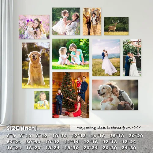 Miniatura 7 de YYYYHPP Impresiones en lienzo con tus fotos, arte de pared personalizado de foto a lienzo, impresión en lienzo para boda, familia, bebé, mascotas