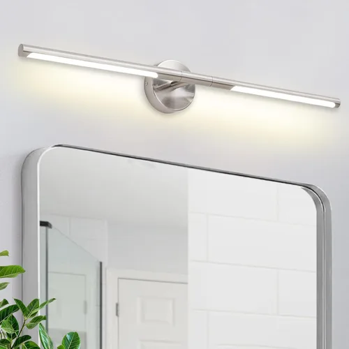 Miniatura 21 de Lámparas doradas para baño sobre espejo de 24 pulgadas, 18W 360° Giratorias Regulables 4000K Lámpara de Tocador LED de Latón, Luces de Tocador
