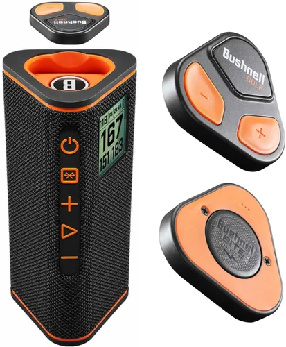 Miniatura 2 de Altavoz Bluetooth Bushnell Wingman View Golf GPS con auriculares Ultimate Black y paquete de cargadores de pared y coche