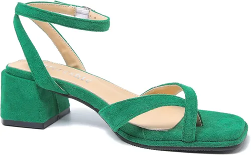 Miniatura 5 de fereshte Women's Ankle Strap Thong Sandal Open Toe Strappy Low Block Heels Sandals