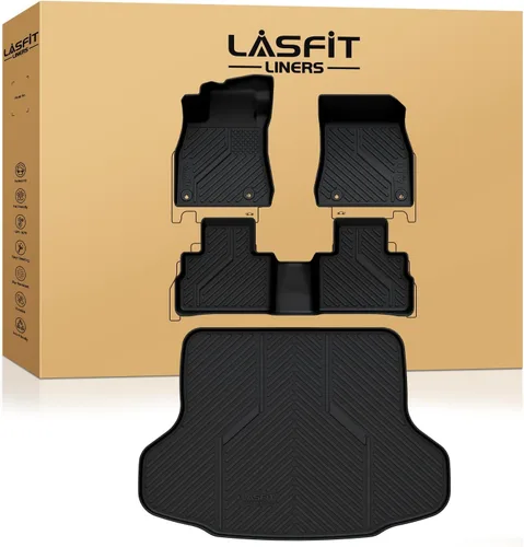 Miniatura 22 de LASFIT Alfombrillas de suelo y tapete de carga para Kia K4 2026 2025 para todo tipo de clima, TPE ajuste personalizado, juego completo
