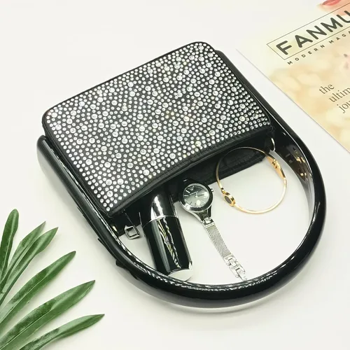 Miniatura 5 de NUSTTAL Bolso de mano acrílico para mujer, bolso de hombro de noche marmoleado para boda, cóctel, fiesta, baile de graduación