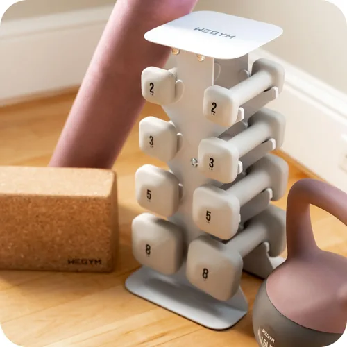 Miniatura 5 de WeGym - Estanterías para mancuernas, solución de ahorro de espacio, hierro fundido resistente, almacenamiento para entrenamiento en casa, soporte