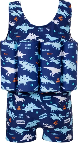 Miniatura 2 de Traje de baño de una pieza para bebés y niños con protección solar UPF 50+ para playa, piscina y juegos de verano para niños y niñas Dinosaurio azul