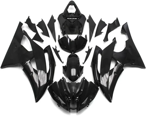 Carenados de plástico ABS negro brillante para Yamaha 2008-2016 YZF-R6 2009 2010 2011 2012 2013 2014 2015 2016 YZF600 R6 08-16 inyección de la