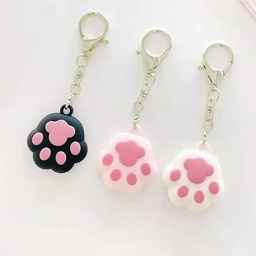 Kawaii - Funda de silicona con diseño de gato de dibujos animados compatible con Airtags Finder Location Tracker Llavero para niños y mascotas llaves
