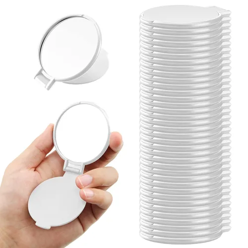 Yalikop 36 piezas de espejo compacto a granel portátil redondo espejo de maquillaje mini plegable para bolso de mujer, viajes, uso diario, regalos