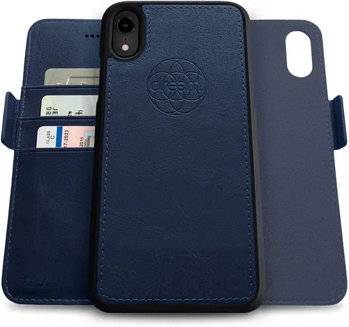 Dreem Fibonacci - Funda tipo cartera 2 en 1 para Apple iPhone XR, piel vegana de lujo, funda magnética desmontable a prueba de golpes, protección de