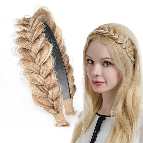 Banda ancha trenzada para el cabello, accesorios para el cabello, banda elástica antideslizante para mujeres y niñas (A1002)
