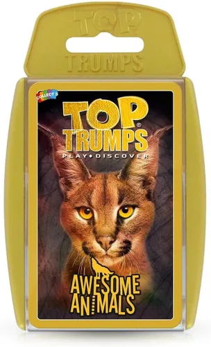 Top Trumps Juego de cartas Awsome Animals - Juegos familiares para niños y adultos - Juegos de aprendizaje - Juegos de cartas para niños para 2
