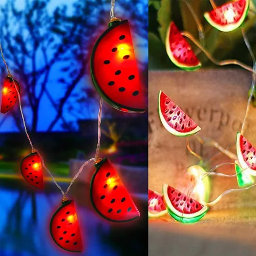Miniatura 2 de Guirnalda de luces de frutas alimentadas por pilas, lámpara de iluminación para interiores y exteriores, fresa, uva, sandía, limón/plátano