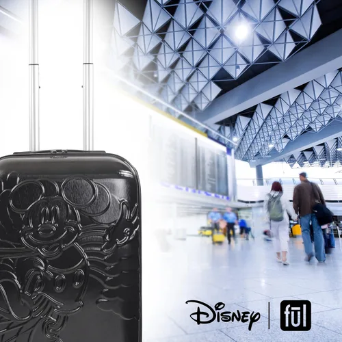 Miniatura 7 de FUL Disney Mickey Mouse - Maleta rígida moldeada con ruedas giratorias, Negro -, Disney Mickey Mouse - Maleta con ruedas moldeada, carcasa rígida