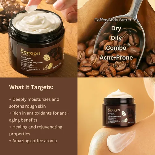 Miniatura 8 de Cocoon Dak Lak Coffee - Juego de cuidado corporal y facial, exfoliante de café vegano y mantequilla corporal para una piel más suave y suave, juego