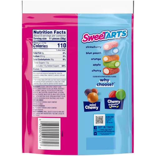 Miniatura 2 de SweeTARTS Rope Bites Candy, frutas mixtas, bolsa resellable de 8 onzas (paquete de 3)