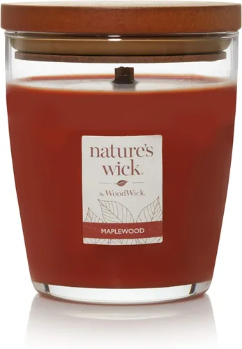 Miniatura 8 de Velas WoodWick Nature's Wick con aroma a canela y manzana, 283,5 g con tapa de madera, crepita al quemarse, otoño