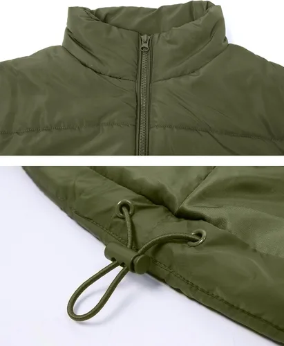 Miniatura 4 de APAFES Chaleco acolchado de invierno para mujer, ligero, cuello alto, manga corta, acolchado, con bolsillos