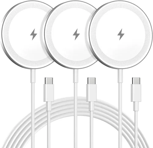Cargador inalámbrico magnético: 15W Qi Fast Portable Slim Charger Puck para iPhone 17e 17 Air 17 Pro Max 16 15 14 13 12 Series S26 y AirPods 4 3 2