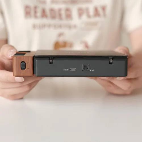 Miniatura 6 de syitren R300 - Reproductor de CD portátil Bluetooth de escritorio retro para el hogar, sin altavoces, batería recargable, pequeño reproductor de CD