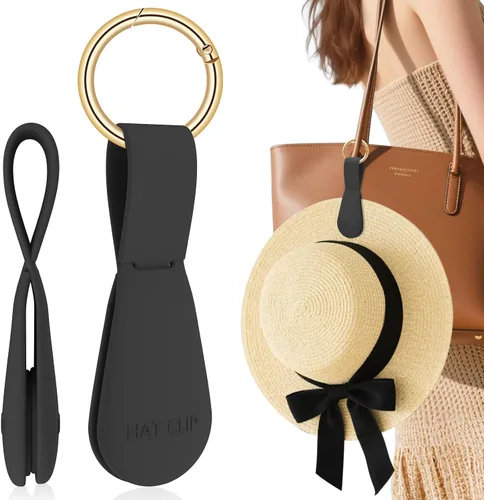 Miniatura 29 de Clip magnético para sombrero para viajes, 2 soportes de silicona color caqui claro para bolsos, bolsos, equipaje y sombreros de playa, clip