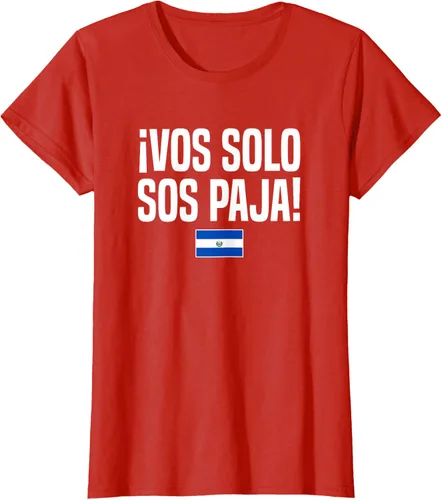 Miniatura 78 de Camiseta Vos Solo Sos Paja Salvadoran Slang Bandera de El Salvador, Negro