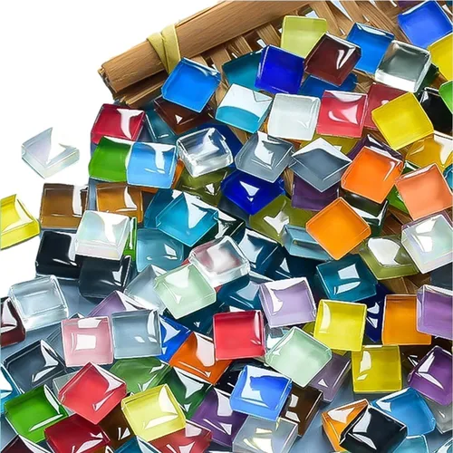 Azulejos de mosaico de bricolaje para manualidades, kits de mosaico de vidrio colorido para adultos, 915 piezas de azulejos de mosaico de vidrieras