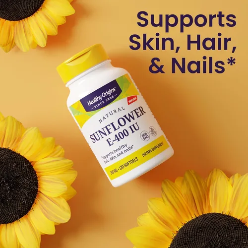 Miniatura 4 de Healthy Origins Vitamina E, 400 UI de girasol (Sun E 900) - Suplemento de vitamina E - Vitaminas para el cabello, la piel y las uñas - Suplemento