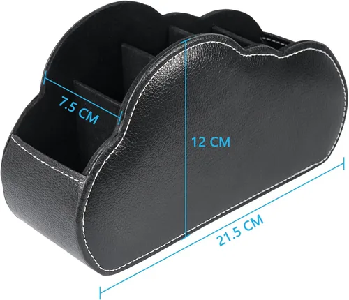 Miniatura 6 de DreamsEden Organizador de escritorio de piel sintética, soporte de control remoto, caja de lápices, caja decorativa de almacenamiento de mesa