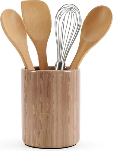 Miniatura 7 de Radicaln Soporte para utensilios de mármol negro de 6.5 pulgadas hecho a mano, juego de espátulas para encimera de cocina, tarro de utensilios