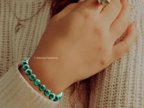 Miniatura 671 de Amazing Gemstone Pulsera de cristal para mujeres y hombres, pulsera de cristal curativo de protección, pulsera elástica con cuentas de piedras